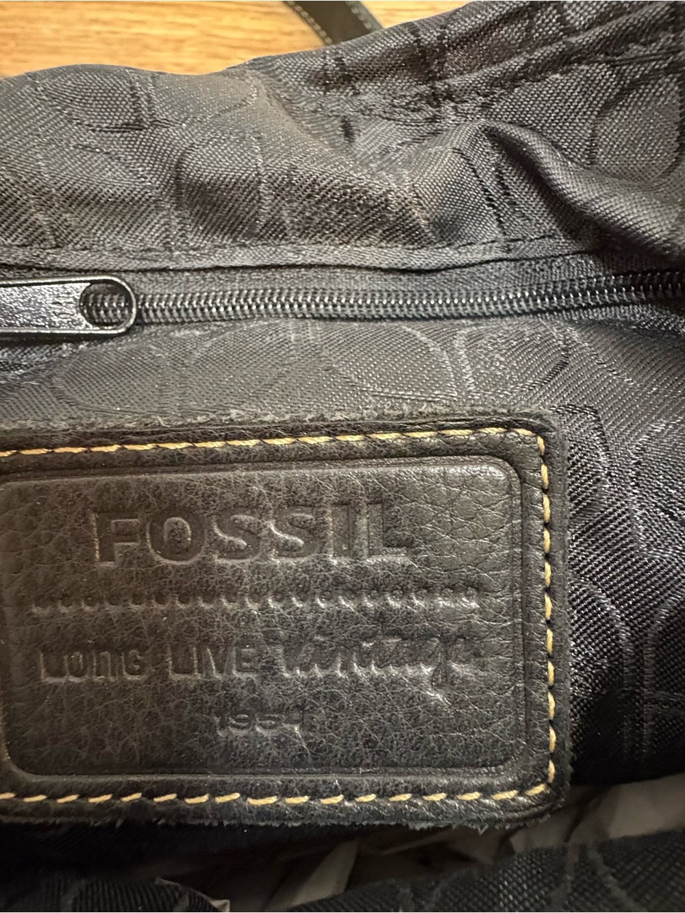 Fossil Long Live Vintage Black Leather Crossbody Bag Boho - Picture 11 of 14